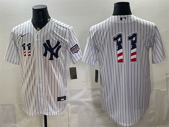 Men's New York Yankees #11 Anthony Volpe White 2026 USA 250 Fourth of July Home Stadium Stitched Baseball Jersey